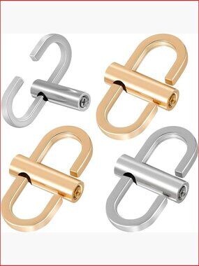 4-Piece Adjustable Chain Shortener Buckles Metal Necklace Strap Clasp